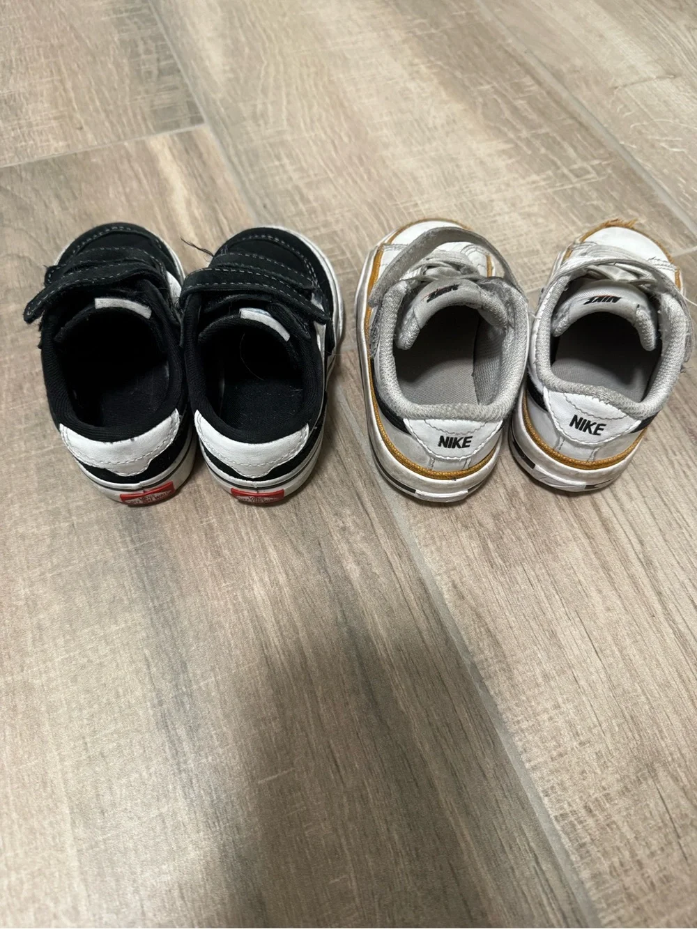 Nike and Vans Toddler Black and White Sneakers Bundle